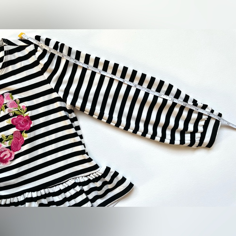 EUC Kate Mack Valentine’s Day Heart Embroidered Striped Top 6X - Picture 8 of 12
